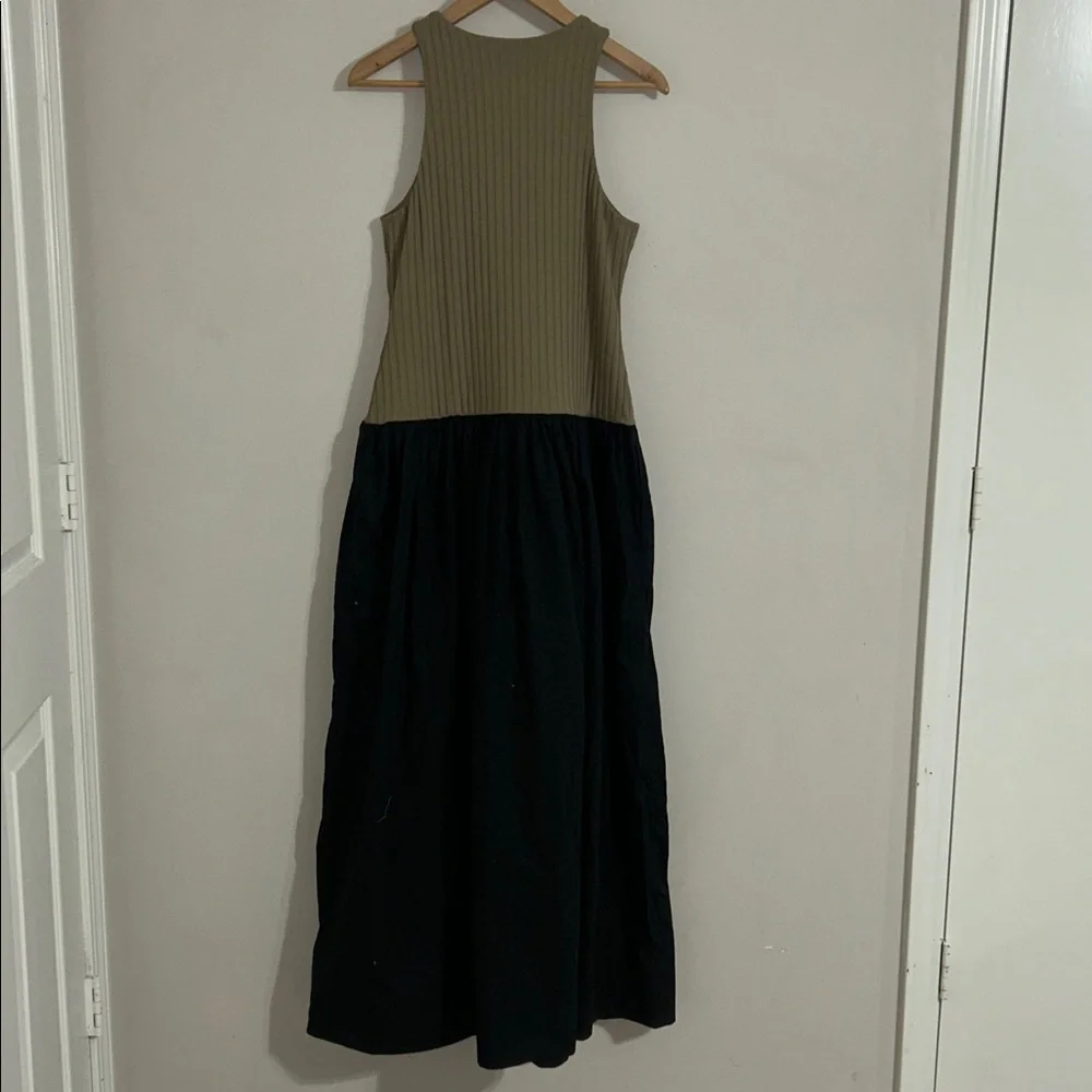 Banana Republic Women's Black & Khaki Ribbed Tank Top Maxi Dress Size Large - Picture 7 of 9